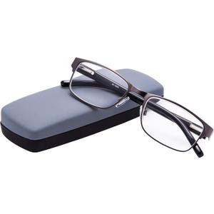 EYEGUARD Readers Metal Deluxe Rectangular Reading Glasses for Men 2.75 (Grey)