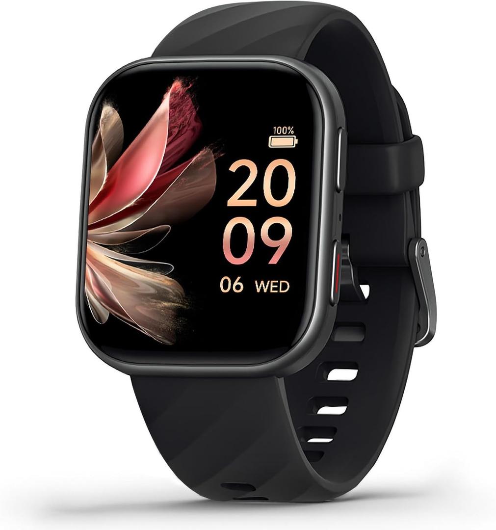 FITVII Health & Fitness Tracker (Answer/Make Calls), Smart Watch with 24/7 Heart Rate and Blood Pressure, Sleep Tracking, Blood Oxygen Monitor, 120+ Sport Modes Activity Tracker for Women Men (Black)