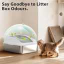 Stainless Steel Litter Box | Metal Kitty Litter Box with Lid High Sided for Small Cats or Injured Cats, Bunny Litter Boxes, Low Entry, Odor-Free, Non-Stick,Includes Scoop,Silver Gray, Small