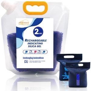 2 LBS with 1 Bag Premium Blue to Pink Silica Beads, Reusable Desiccant Bulk for 3D Filament, Electronics, Cameras, Jewelry, and Safes (Blue to Pink, 2 LBS with 1 bag)