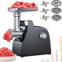 Upgraded Electric Meat Grinder, 3000W Max Home Kitchen Meat Grinder with Handle, Meat Grinder Heavy Duty with 3 Blades and 3 Grinder Plates, Sausage Stuffer Tubes & Kubbe Kit, Black