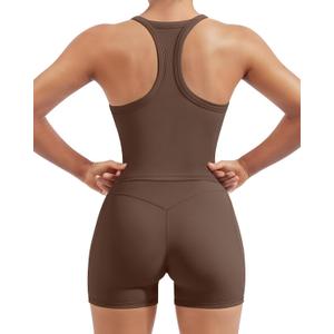 SUUKSESS Women 2 Piece Workout Sets High Waisted Biker Shorts with Pockets Built in bra Racerback Tank Tops, Small