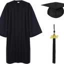 GraduationMall Matte Graduation Gown Cap Tassel Set 2026 for High School and Bachelor,  45''(5'0''-5'2'') Black