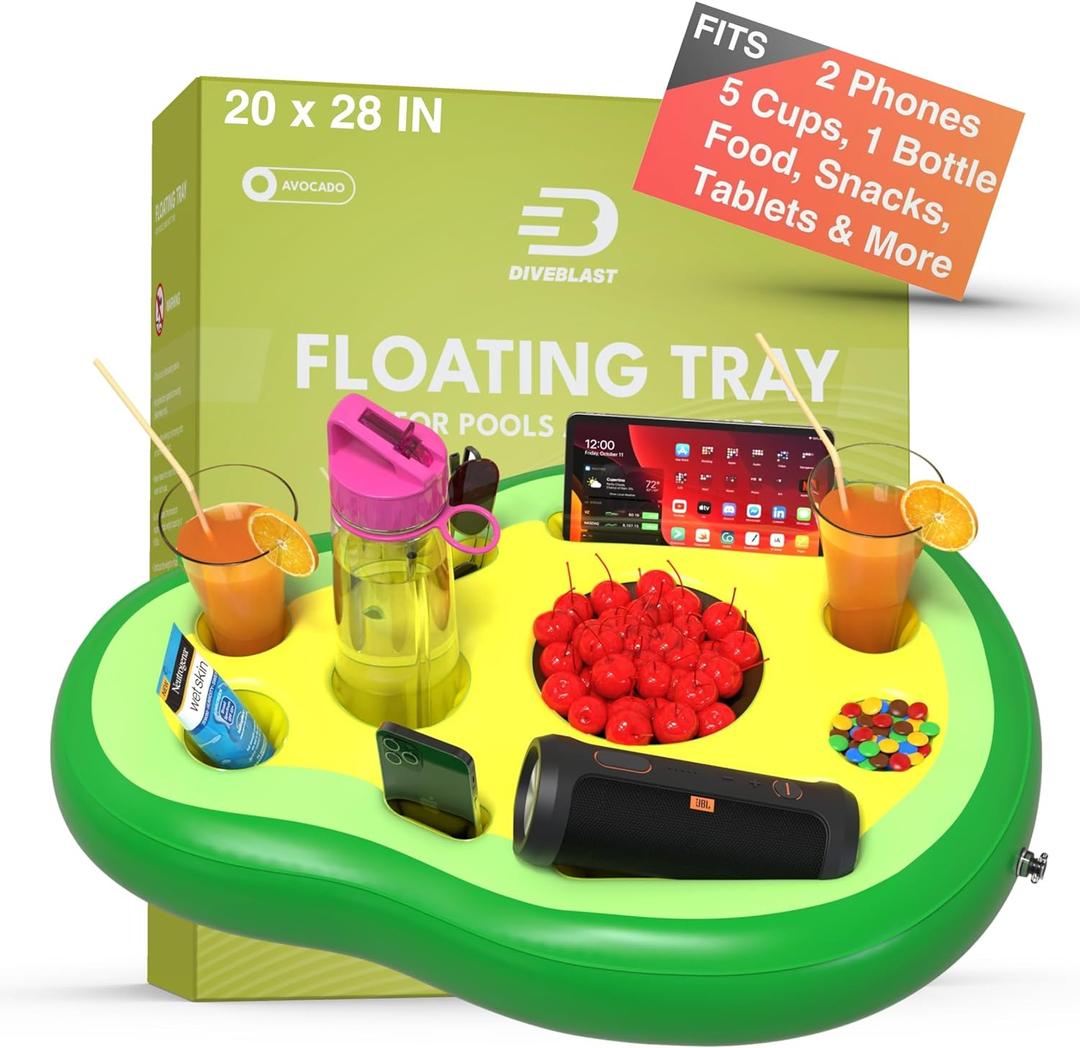 Premium Floating Drink Holder for Pool, Hot Tub Accessories for Adults - Holds Up to 50 LBS - Fun Swimming Pool Accessories for Adults, Cool and Unique Drink Floaties (Green)