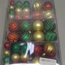 100Pcs Christmas Ball Ornaments Set, Assorted Shatterproof Christmas Ornament, Christmas Tree Theme Hanging Decoration for Xmas Tree/Holiday/Party/Home Decor (Gold & Red & Green)