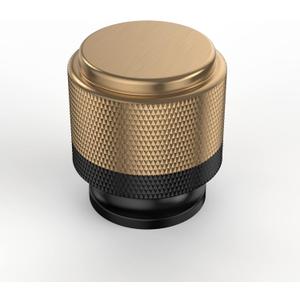 Asidrama 10 Pack Matte Black and Champagne Bronze Kitchen Cabinet Knobs Dresser Knob Drawer Knobs Cabinet Hardware Zinc Knob for Dresser Drawers (Single Hole Knob)