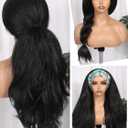 FAVE 26 Inch V Part Wig Glueless Layered Yaki Curly Half Wigs for Black Women Lightweight Synthetic Wigs Heat-Resistant Hair Replacement Wig Wear And Go