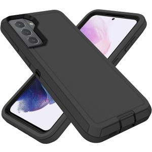 Samsung Galaxy S21 Plus Case, Heavy Duty Defender Case Dustproof Shockproof Protection 3 in 1 Rugged Cover for Samsung Galaxy S21 Plus S21+ 6.7 inch (Black)