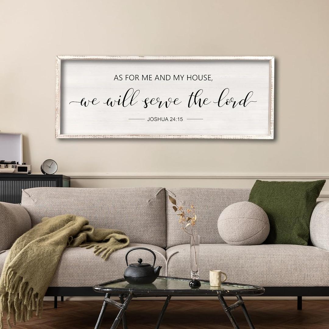 As For Me And My House We Will Serve The Lord Wall Decor White, 32" x 12"