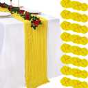 8 Pack Lemon Yellow Cheesecloth Table Runner 10ft Boho Gauze 120 Inch Cheese Cloth Table Runner Rustic Sheer for Spring Holiday Baby Shower Party Dcor Home Wedding Decoration