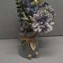 Leftover Fake Flowers in Vase,Faux Flowers in Vase,Table Centerpieces for Dining Room,Flower Centerpieces for Tables,Artificial Flowers,Kitchen Decor,Coffee Table Decor (Blue)