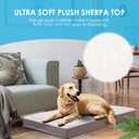 Sunheir Washable Extra Large Dog Bed Covers Soft Plush Replacement, Waterproof Dog Bed Liner, Pet Bed Cover with Zipper 44x32x3 Inches, Light Grey, Cover Only
