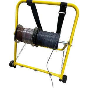 Heavy Duty Steel Wire Dispenser for Cable Reels - Industrial Grade, Holds Reels Up to 20" Diameter, 100 lb Capacity