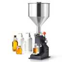 VEVOR Manual Paste Liquid Filling Machine, 5-50ml Adjustable Bottle Filling Machine, Stainless Steel Liquid Filler with 10L Hopper for Milk Water Juice Shampoo Honey