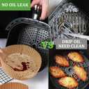 200PCS Air Fryer Liners Disposable: Round 8 Inch Non-Stick Airfryer Paper Liners - Food Grade Parchment Paper for 5 6 7 8 QT Air Fryer Baking and Roasting - Waterproof and OilProof (10 Inch on Top)