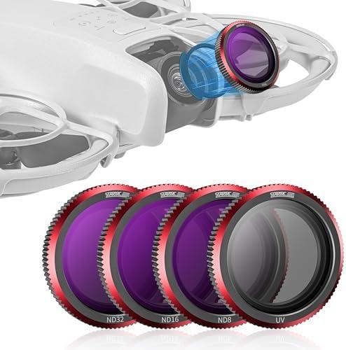 STARTRC Magnetic ND & UV Filters Set, 3 Pack ND8 ND16 ND32 UV Filters Compatible for DJI Neo Drone Accessories, Neutral Density Camera Lens ND Filter, Ultra Slim Aluminum Frame