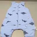 BubblePanda Rayon Made from Bamboo Toddler Sleep Sack with Feet 6-12 Months 1.0 Tog Ultra Soft Toddler Sleeping Sack Baby Sleep Bag Walker Quilted Wearable Blanket with Legs 2-Way Zipper Lightweight (Shark)