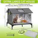 Extra Large Outdoor Cat House, Weatherproof Insulated Indoor Outside Multi-Cat House with Escape Door & Elevated Base, Waterproof Shelter for Feral Stray Barn Cats