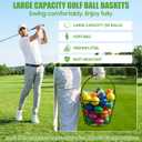 10L0L Metal Range Golf Ball Baskets with Handle, Golf Ball Storage Bucket, Holds 50 Balls Each (Golf Balls Not Included)