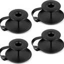 Candle Holders, Taper Candlesticks Holder Black with Handle, 4 Pack Iron Candle Sticks for Wedding Home Vintage Table Centerpiece