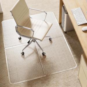 PET 4-Piece Interlocking Chair Mat for Low Pile Carpet, Clear Protector Set, 36" x 48"