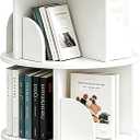4 Tier Rotating Bookshelf, 360 Spinning Bookcase Tower, White