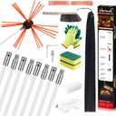 26 Feet Chimney Sweep Kit, Chrome Button Locking System, Chimney Cleaning Kit, Chimney Brush, Chimney Cleaning Tool, Chimney Cleaning System with 8 Flexible Chimney Rods