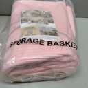 OIASKET Large Blanket Basket, Blanket Storage Living Room, Rectangle Woven Baskets for Storage Toys, Towels, Dirty Clothes Organizer Bins (Pink)
