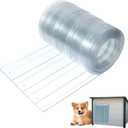 Plastic Door Strips 7.8 x 7.1", Clear Vinyl Strip Curtain 0.08 Thickness, Smooth Plastic Door Curtain for Walk in Cooler Commercial Entry, DIY Dog Cat House Entry