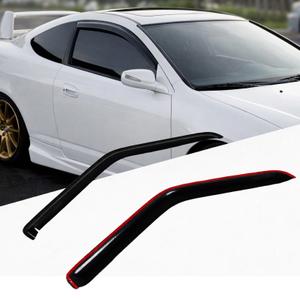 2pcs Front Smoke Sun/Rain Guard Outside Mount Tape-On Window Visors Compatible with 96-00 Civic 2-Door Coupe/3-Door Hatchback