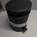 5L Rectangular Pedal Trash Can, Matte Black, for Bathroom, Kitchen or Living Room