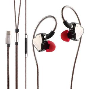 Linsoul 7Hz Salnotes Zero HiFi 10mm Dynamic Driver in-Ear Earphone IEM with Metal Composite Diaphragm Stainless Steel Faceplate Detachable 2Pin OFC Cable (Black, with Mic, Type C)