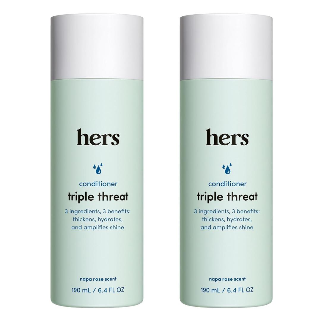 hers Triple Threat Conditioner for Women - Thickening, Moisturizing, Reduces Shedding - Color Safe Hair Loss Conditioner - Napa Rose - 6.4 fl oz