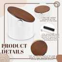 Reallnaive Espresso Knock Box with Walnut Lid for Coffee Grounds, Espresso Machine Accessory, Easy Disposal of Coffee Pucks, Removable Knock Bar(White,Round)