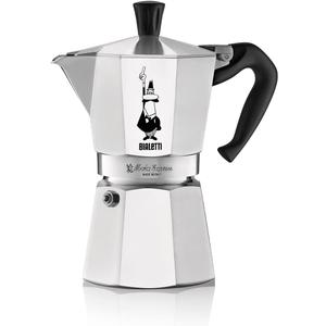 Bialetti - Moka Espress: Iconic Stovetop Espresso Maker, Makes Real Italian Coffee, Moka Pot 6 Cups (6 Oz), Aluminium, Silver