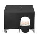 PandaEar Blackout Cover for Pack N Play, Breathable Crib Canopy Cover Tent for Pack and Play, Portable Stretchy Baby Netting for Indoor & Outdoor