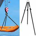 3 Leg Inflatable Dinghy Boat Lift Slings Universal Heavy Duty Adjustable Davit Stainless Steel Hardware Nylon Webbing Dinghy Sling System for Weighing up to 1000lb Rigid Boats