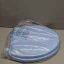 J&V Textiles Soft Round Toilet Seat With Easy Clean & Change Hinge, Padded (Light Blue)