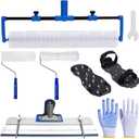 18-Inch Self-Leveling Cement Tool Kit, Upgraded Spike Roller Set with 9-Inch Spike Roller, Epoxy Shoes Spikes & Gloves, Floor Leveling Tools for Epoxy & Concrete Coating (5)