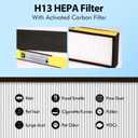 FLT5000 Filter-C True HEPA Replacement Filter for Guardian AC5000E AC5000 Air Purifier Compatible with AC5250PT, AC5350B, AC5350W, AC5350BCA, AC5300B Air Cleaner, 2 Pack HEPA + 4 Pre-Filters