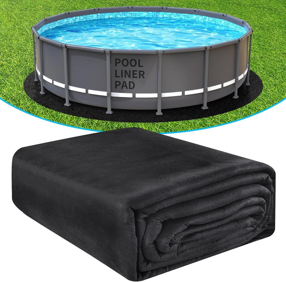 28' Round Thicker Heavy Duty Pool Liner Pad for Above Ground Pool, Pool Padding Underlayment for Pool Bottom, Protects Your Pool Prevents Punctures Weed Barrier Comfortable Underfoot (Black)