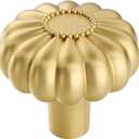 Haliwu 8 Pack Gold Cabinet Knobs Dresser Drawer Knobs Brushed Brass Kitchen Cabinet Pulls Decorative Drawer Handles for Cupboard (Single Hole)