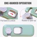 5 Pack Child Proof Refrigerator Lock, QYESWHSR Fridge Locks for Kids with Sticky Adhesive Pads, Child Safety Locks for Doors, RV Refrigerator, Oven Lock Child Safety Baby Cabinet Locks - Green Updated
