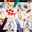 50Pcs Musical Notes Party Supplies Music Paper Plates Tableware Set 9" Music Notes Dinner Plates 7"Music Dessert Plates for Music Themed Karaoke Jazz Party Music Birthday Party Decorations Serve 25