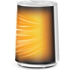 GiveBest Portable Space Heater - 1500W Quiet & Energy Efficient Overheat & Tip-Over Protection, Fast Heating PTC Technology, Ideal for Bedroom, Office & Desk Use, White