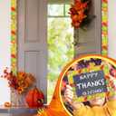 Spiareal 68.9 Feet Autumn Leaves Border Bulletin Board Border Flower Beach Sun Eucalyptus Paw Flag Hat Balloon Sailboat for Classroom Boards Wall Decor