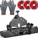 45 Degree Tile Chamfering Tool Kit Include a 45 Degree Angle Cutting Tool with Handle and Dust Removal Pipe, 3 Diamond Blades and a Pair of Work Gloves for 115 to 125mm Angle Grinders