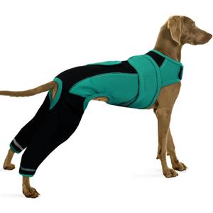 Yternal Dog Recovery Suit-Dog Hind Leg Recovery Sleeve for ACL TPLO Surgery -Adjustable Soft Anti-Licking Wrap with Reflective Strips & Anxiety Relief,for Female and Male Green 2XL