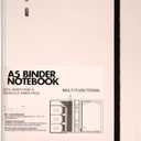 CAGIE A5 Binder 6 Ring Notebook with Dividers Refillable Planner Binder with Pockets, Refill Paper Include Planning Square Ruled and Dotted Pages, 6.89 x 9.25 In, (Pink, A5 Daily&Dot Page)