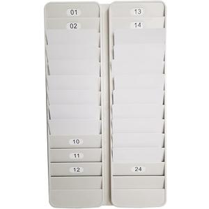Card Rack,Keeps Swipe Cards, Badges, id's and Other Items neatly Organized,Includes self-Adhesive Number Labels (24slot)